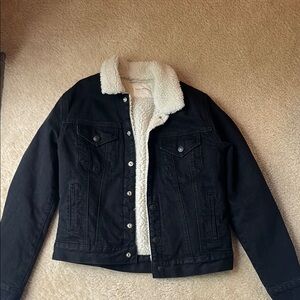Lucky Brand black denim and Sherpa Jacket